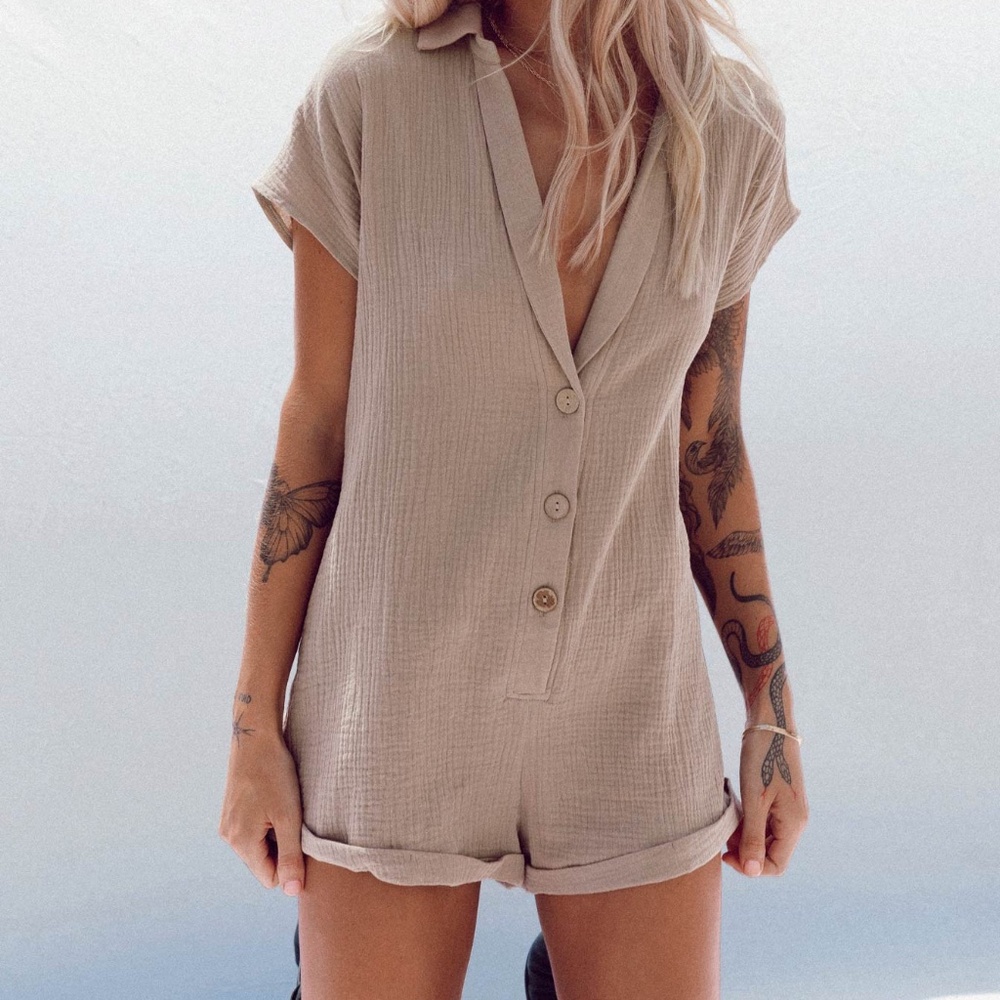 Princess Polly Taupe Romper